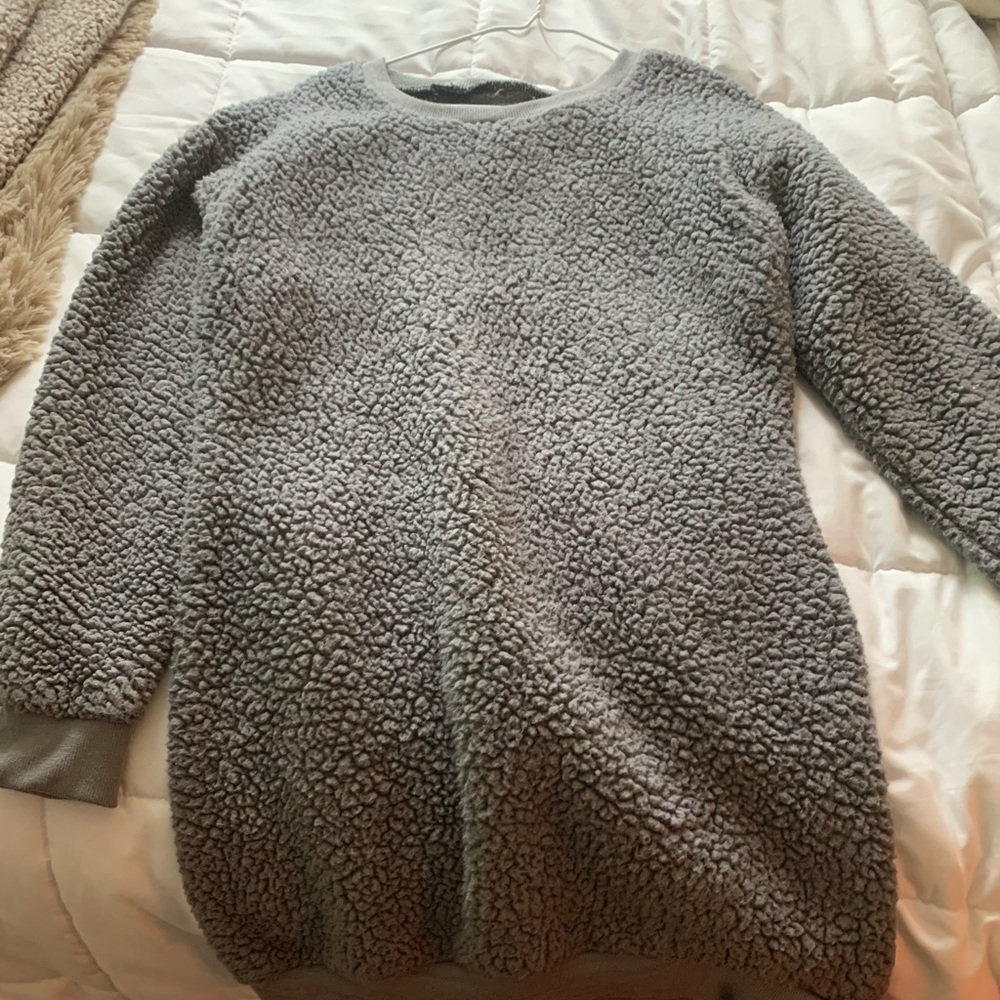 oversized sherpa shirt